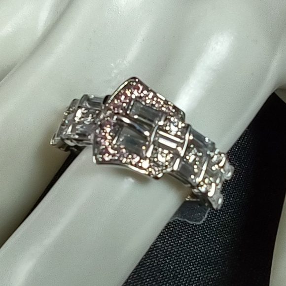 Absolute ™ Cubic Zirconia/Sterling Silver Buckle Ring - Picture 4 of 12